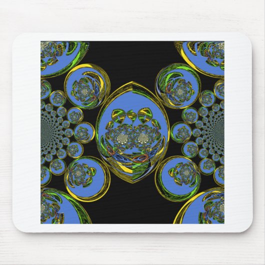 Blau-Gelb-Kaleidoskop Kunstdrucke Mousepad (Vorne)
