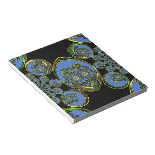 Blau-Gelb-Kaleidoskop Kunstdrucke Notizblock (angewinkelt)