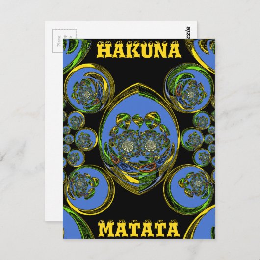 Blau-Gelb-Kaleidoskop Kunstdrucke Postkarte (Vorne/Hinten)