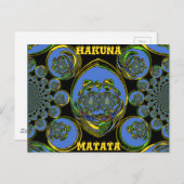 Blau-Gelb-Kaleidoskop Kunstdrucke Postkarte (Vorne/Hinten)