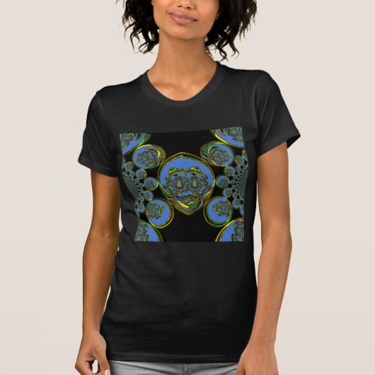 Blau-Gelb-Kaleidoskop Kunstdrucke T-Shirt (Vorderseite)