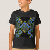 Blau-Gelb-Kaleidoskop Kunstdrucke T-Shirt (Vorderseite)