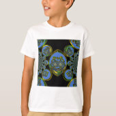 Blau-Gelb-Kaleidoskop Kunstdrucke T-Shirt (Vorderseite)