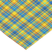 Blau, Gelb, Kariertes rotes kariertes Muster, Ukra Kurzer Tischläufer (Ecke)