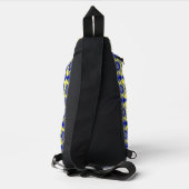 Blau Gelb Karo Argyle-Muster Crossbody Bag (Rückseite)