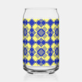 Blau Gelb Karo Argyle-Muster Dosenglas (Rückseite)