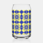 Blau Gelb Karo Argyle-Muster Dosenglas (Rechts)