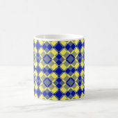 Blau Gelb Karo Argyle-Muster Kaffeetasse (Mittel)