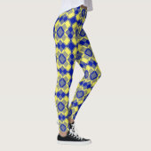 Blau Gelb Karo Argyle-Muster Leggings (Rechts)