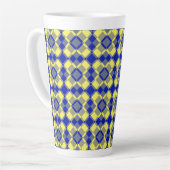 Blau Gelb Karo Argyle-Muster Milchtasse (Linke Ecke)