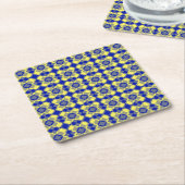 Blau Gelb Karo Argyle-Muster Rechteckiger Pappuntersetzer (angewinkelt)