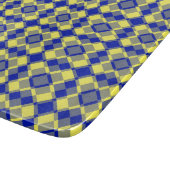 Blau Gelb Karo Argyle Muster Schneidebrett (Ecke)