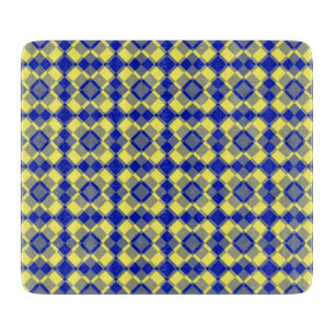 Blau Gelb Karo Argyle Muster Schneidebrett