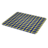 Blau Gelb Karo Argyle Muster Schneidebrett (Ecke)