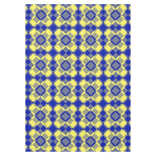 Blau Gelb Karo Argyle-Muster Tischdecke (Vorderseite)