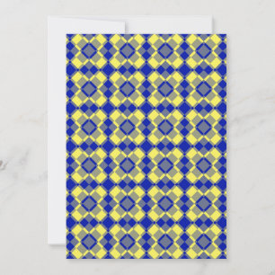 Blau Gelb Karo Argyles Muster Einladung