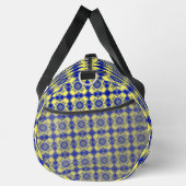 Blau Gelb Karo Argyles Muster Groß Duffle Bag (Rechts)