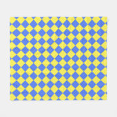 Blau Gelb Karo Diamantmuster  Fleecedecke (Vorderseite (Horizontal))