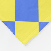 Blau Gelb Karo Diamantmuster  Fleecedecke (Ecke)