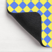 Blau Gelb Karo Diamantmuster Mousepad (Ecke)