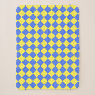 Blau Gelb Karo Diamantmuster  Sherpadecke