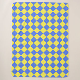 Blau Gelb Karo Diamantmuster  Sherpadecke