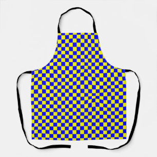 Blau Gelb Karo Gingham-Muster Schürze