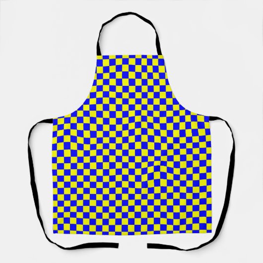 Blau Gelb Karo Gingham-Muster Schürze (Vorderseite)