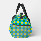 Blau-Gelb-Karo Kariertes Muster Duffle Bag (Rechts)
