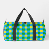 Blau-Gelb-Karo Kariertes Muster Duffle Bag (Rückseite)
