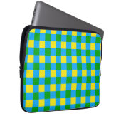 Blau-Gelb-Karo Kariertes Muster Laptopschutzhülle (Vorne Rechts)