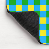 Blau-Gelb-Karo Kariertes Muster Mousepad (Ecke)