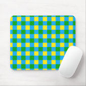 Blau-Gelb-Karo Kariertes Muster Mousepad (Mit Mouse)