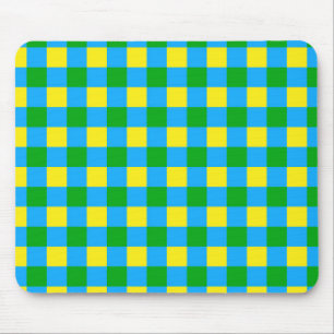Blau-Gelb-Karo Kariertes Muster Mousepad