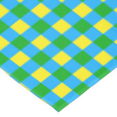 Blau-Gelb-Karo Kariertes Muster Tischdecke (Schrägansicht)