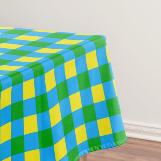 Blau-Gelb-Karo Kariertes Muster Tischdecke