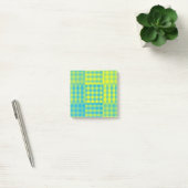 Blau Gelb Karo Patchworkmuster Post-it Klebezettel (Büro)