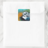 Blau-Gelb-Maca0 Quadratischer Aufkleber (Tasche)