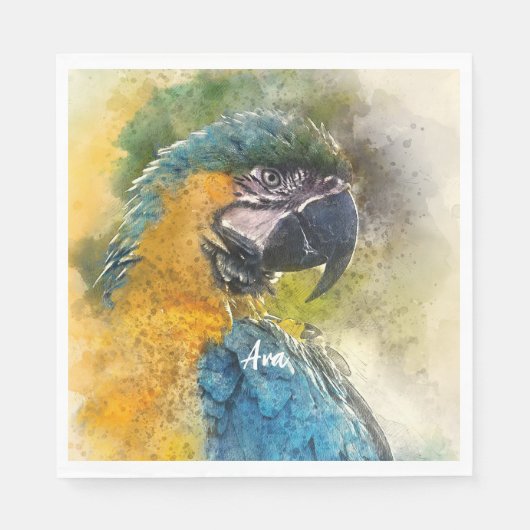 Blau-Gelb-Maca (Ara ararauna) Serviette (Vorderseite)