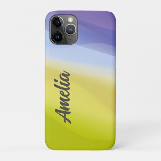 Blau gelb mit Namen Case-Mate iPhone Hülle (Rückseite)