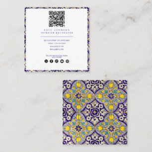 Blau-Gelb-Mittelmeer-Designer Quadratische Visitenkarte