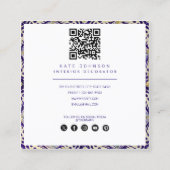 Blau-Gelb-Mittelmeer-Designer Quadratische Visitenkarte (Vorderseite)