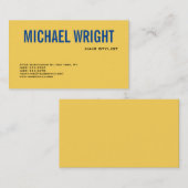 Blau gelb Modern Schlicht einfach Minimalistisch Visitenkarte (Vorne/Hinten)