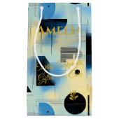 Blau & Gelb Moderne geometrische Stille Kunst Kleine Geschenktüte (Vorderseite)