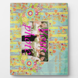 Blau Gelb Orange 8 x 10 Foto Plaque mit Easel Fotoplatte