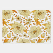 Blau-Gelb-Orange-Blume Geschenkpapier Set (Vorderseite 3)