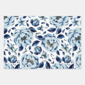 Blau-Gelb-Orange-Blume Geschenkpapier Set (Vorderseite 2)