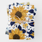 Blau-Gelb-Orange-Blume Geschenkpapier Set (Beispiel)