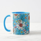Blau-Gelb-Orange-Blume Muster Tasse (Links)