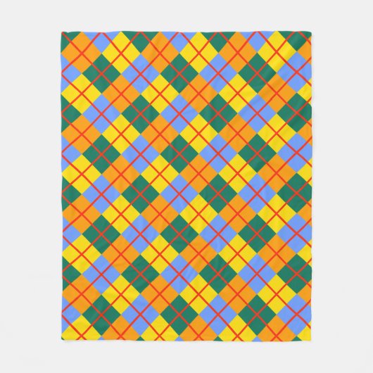 Blau-Gelb-Orange Fleecedecke (Vorderseite)